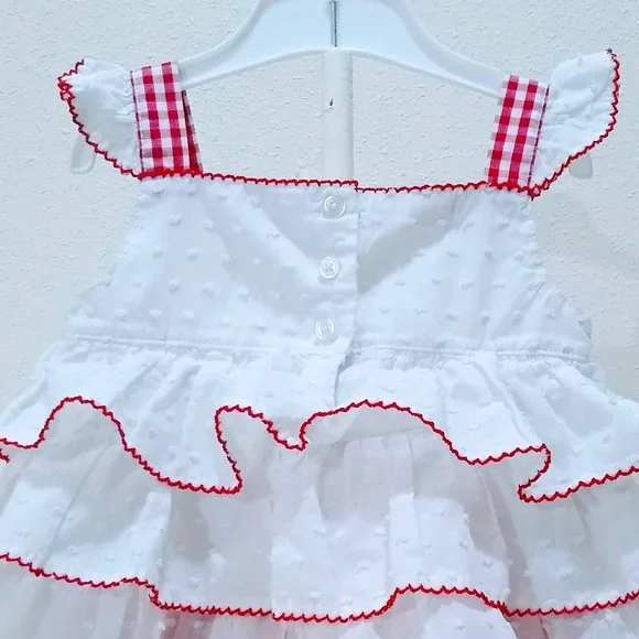 KIDS HEADQUARTERS RED GINGHAM SET SIZE 24M - Picture 7 of 13